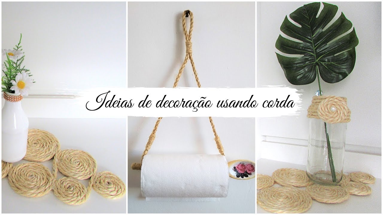 IDEIAS FANTÁSTICAS de decoração usando corda de sisal - Faça você mesmo - DIY Decor