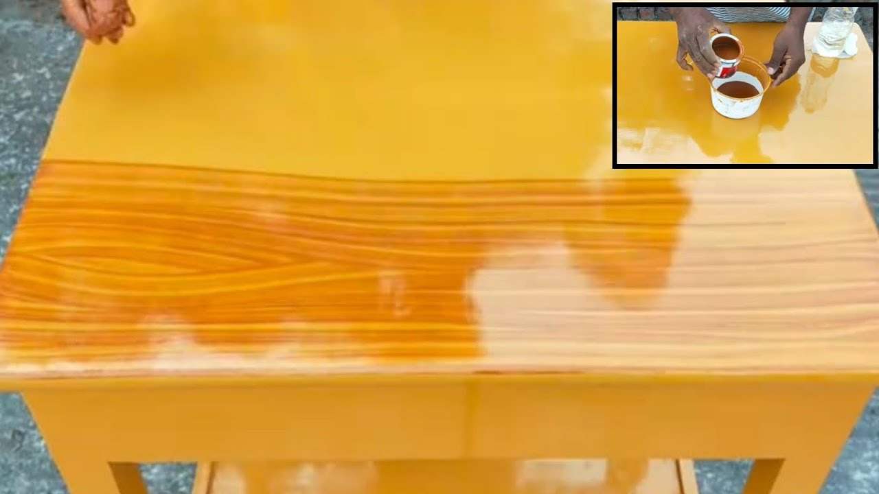 fake wood grains process in old table/fake wood grains effect in old table