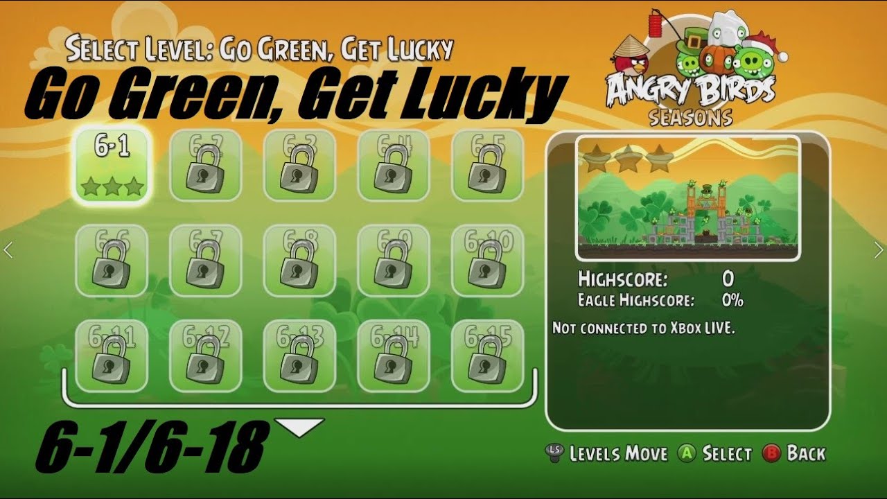 Angry Birds Seasons - Go Green Get  Lucky 6-1/6-18