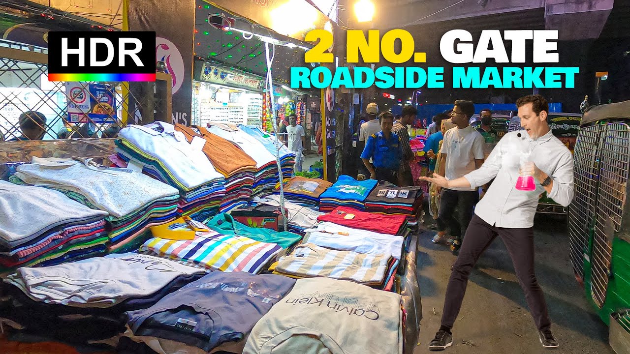 Night Walk - 2 NO. GATE Roadside Market Chittagong City Bangladesh, Travel, 4K HDR