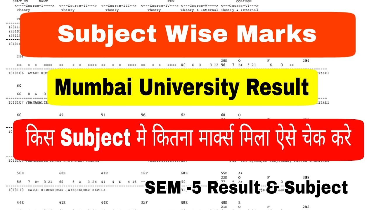 Subject Wise Marks in Result || TYBCOM SEM-5 Result मे Subject or Marks कैसे  पता करे || Atul Sir