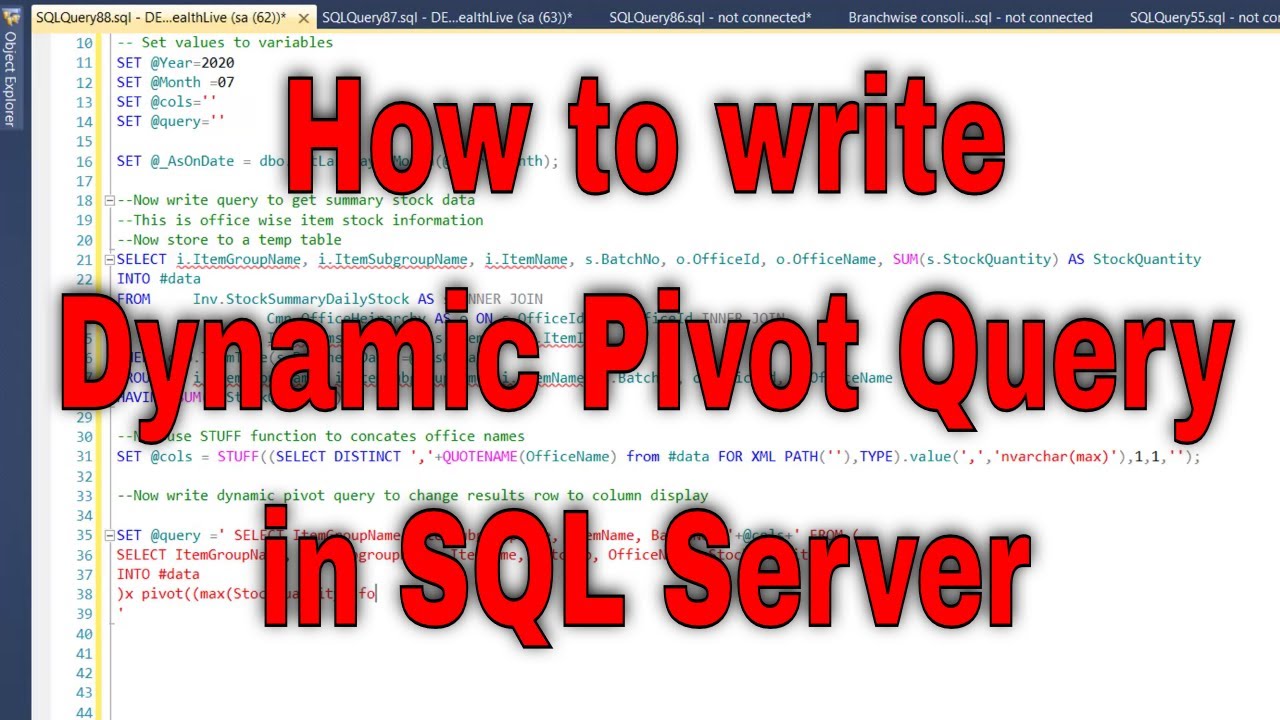 How to write dynamic pivot query in SQL Server