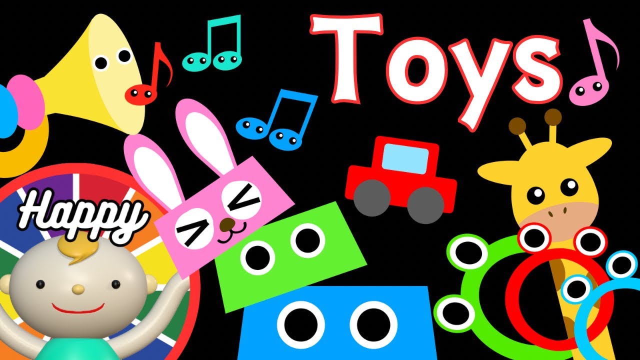 Baby Sensory.【Toys】🚗🎺🧩High contrast animation with cute sounds. Calm baby. ＃BabySensory
