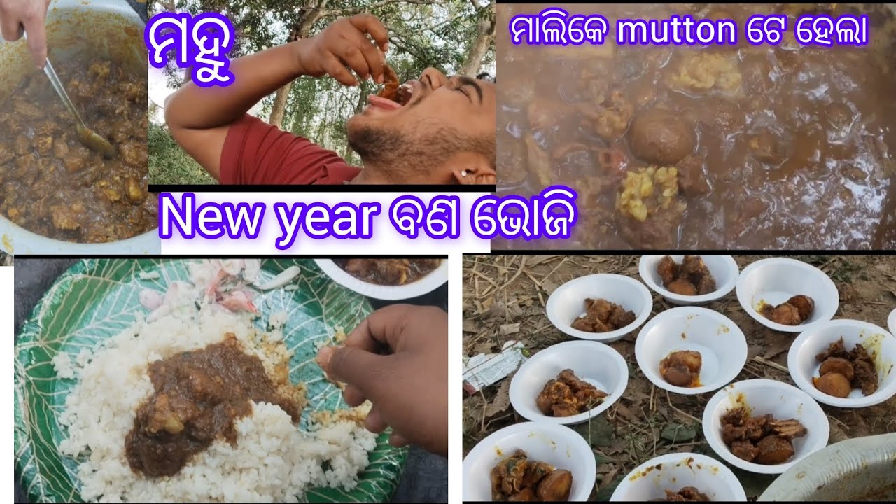 New year ପାଇଁ ବଣ ଭୋଜି ଟେ ହେଲା ଭାତ ସହିତ mutton ଆପଣ ମାନେ ଖାଇ ନଥିବେତ😀🥰👌#subhasis village vlog 1.4