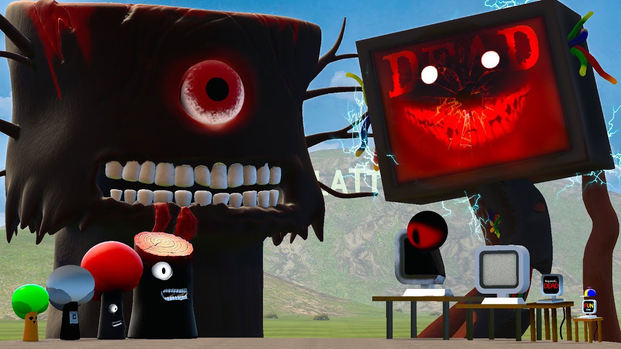 WHO IS STRONGER SPUNKI TREE ALL PHASES VS SPRUNKI MR COMPUTER ALL PHASES in Garry's Mod?!