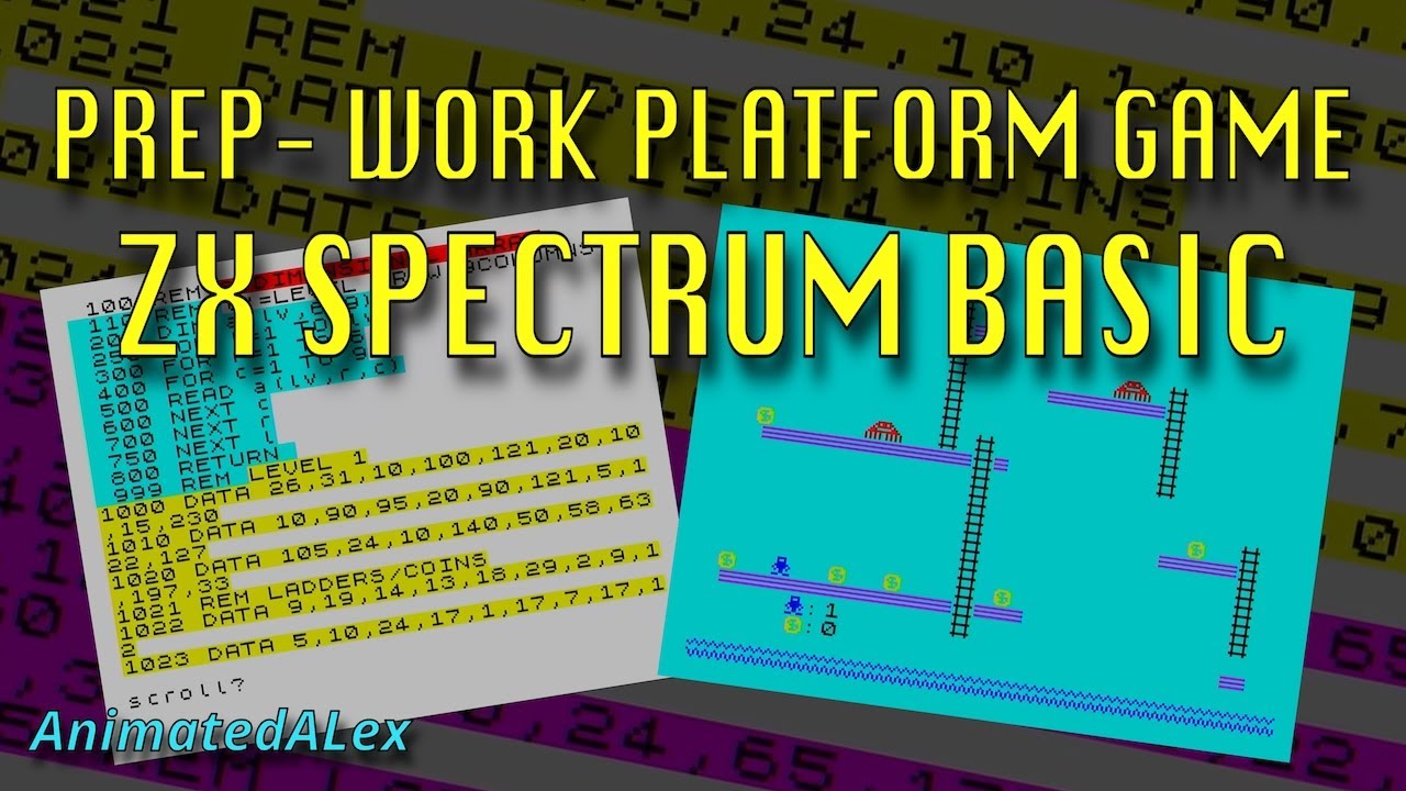 3-МЕРНЫЙ МАССИВ - ПЛАТФОРМЕННАЯ ИГРА - ZX Spectrum BASIC - Анимированный Алекс #zxspectrum