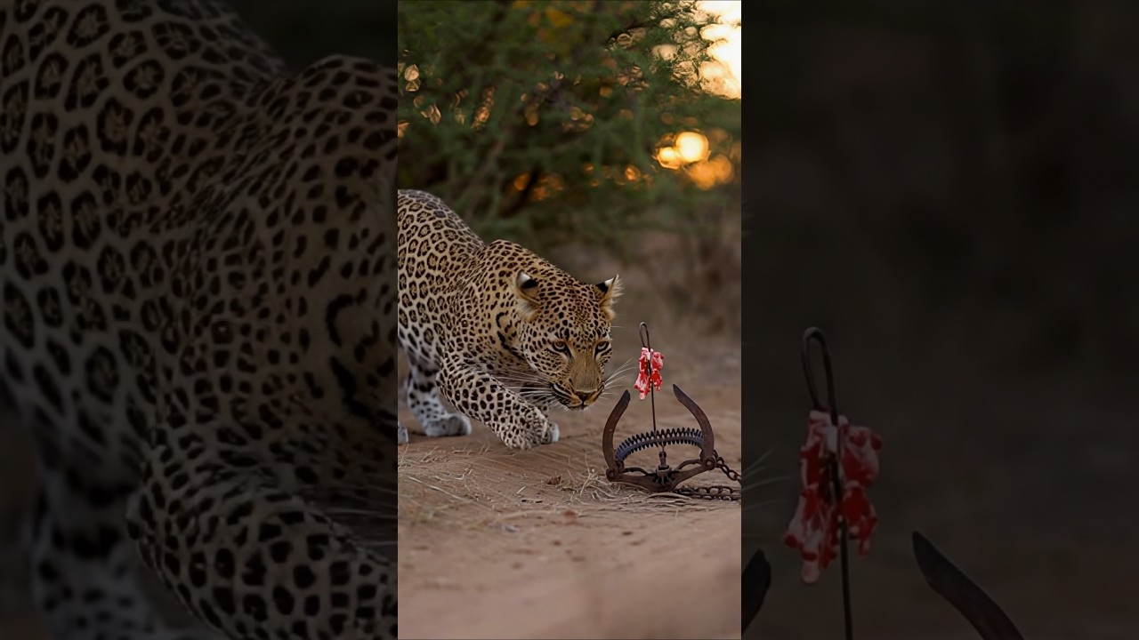 Leopard Approaches the Bait: A Test of Survival