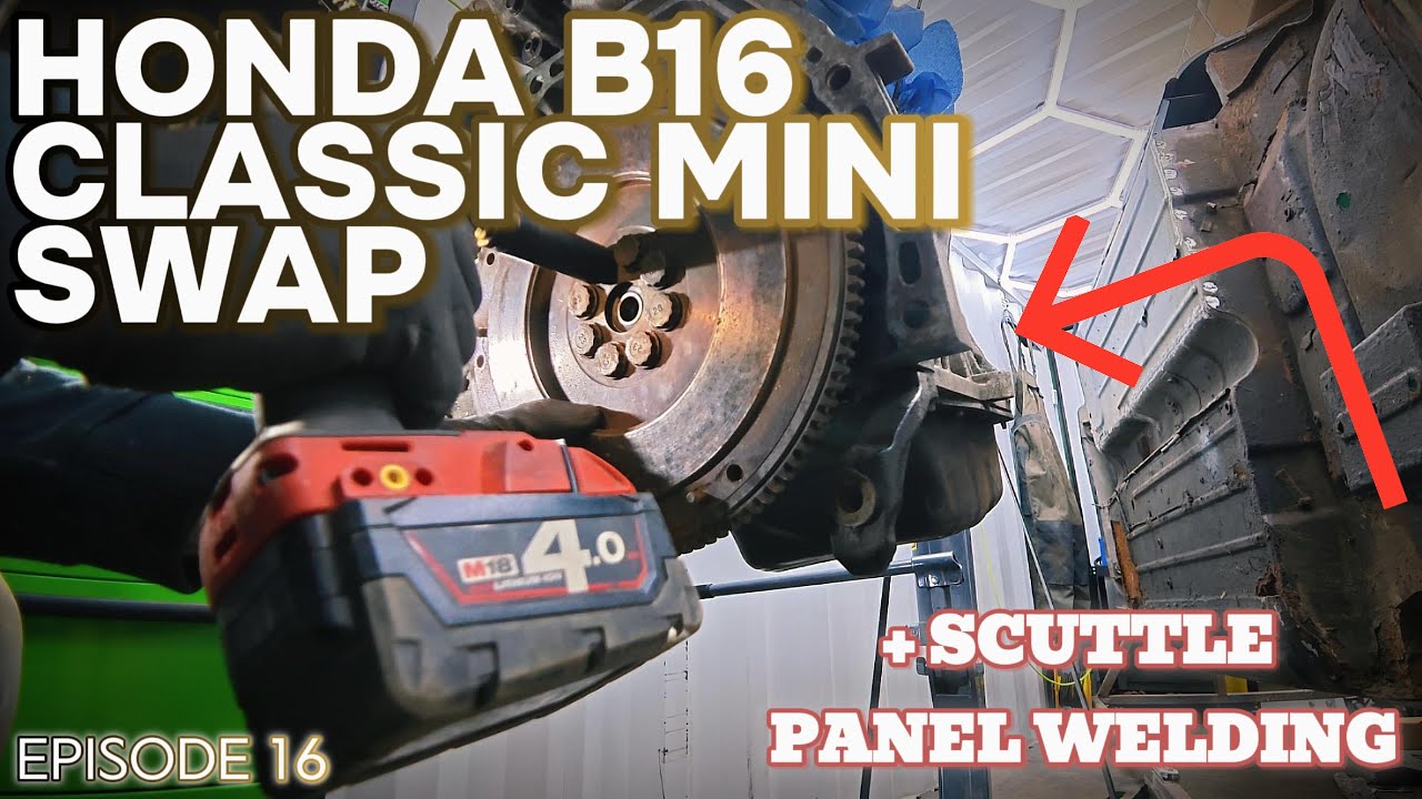 Замена двигателя Honda B16 на классический мини-тюнинг + сварка передней панели, эпизод 16