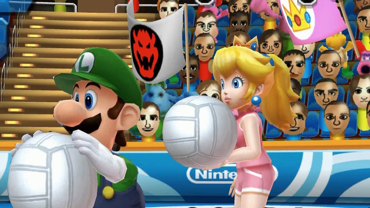Mario Sports Mix Volleyball Part 1 - Exhibition Mario Stadium Gameplay