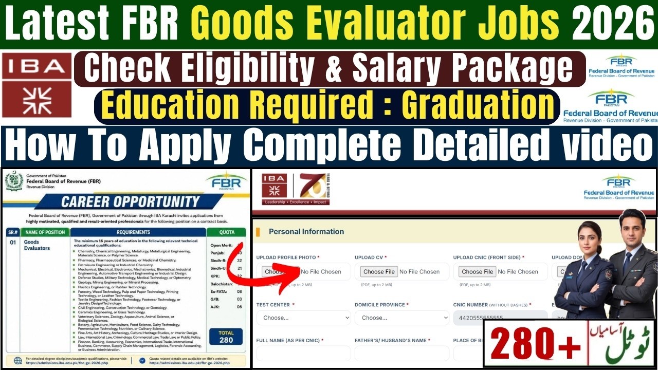 FBR Goods Evaluator Jobs 2026 | FBR Jobs 2026 Online Apply | Latest Govt Jobs in Pakistan