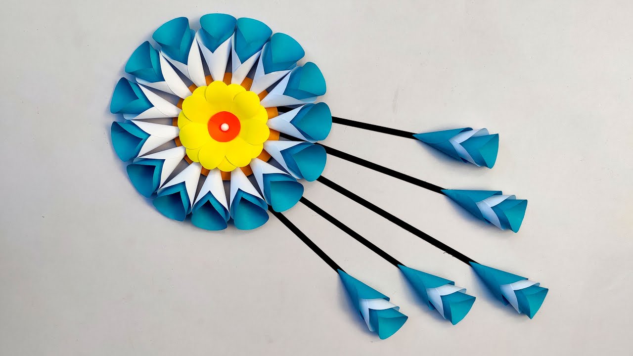 Paper Craft For Home Decoration | वॉल हैंगिंग आइडियाज | Arte de papel | Настенный бумажный цветок