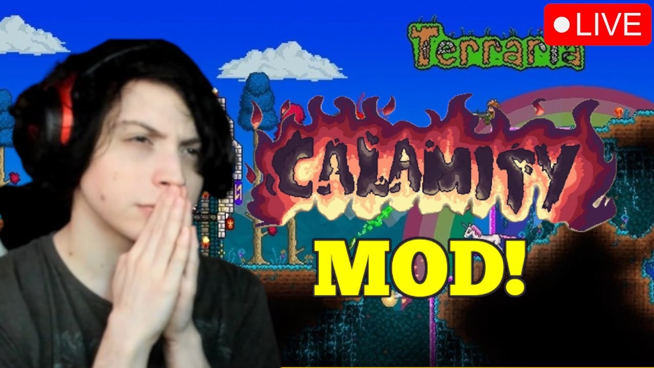 🔴FIRST TIME PLAYING MODDED TERRARIA🔴CALAMITY MOD🔴REVENGEANCE MODE🔴