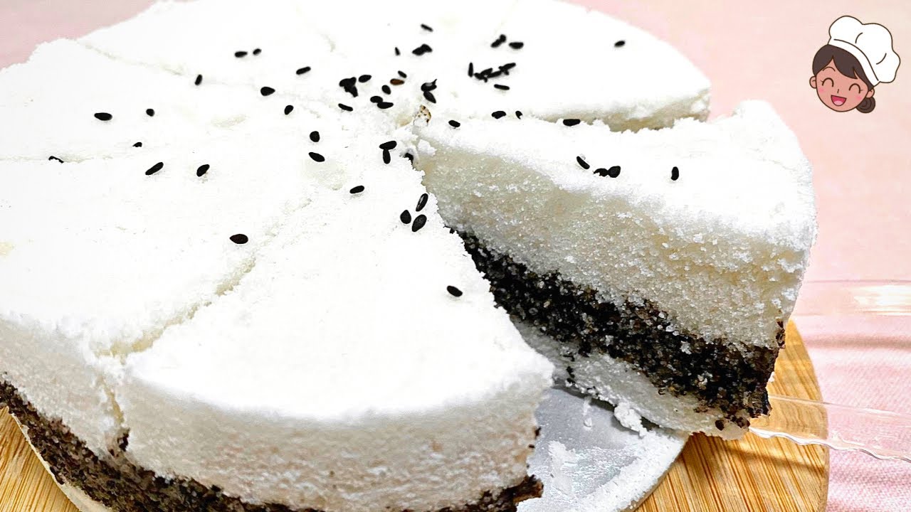 Fluffy and Light Black Sesame Rice Cake | A Simple and Healthy Treat # 24
