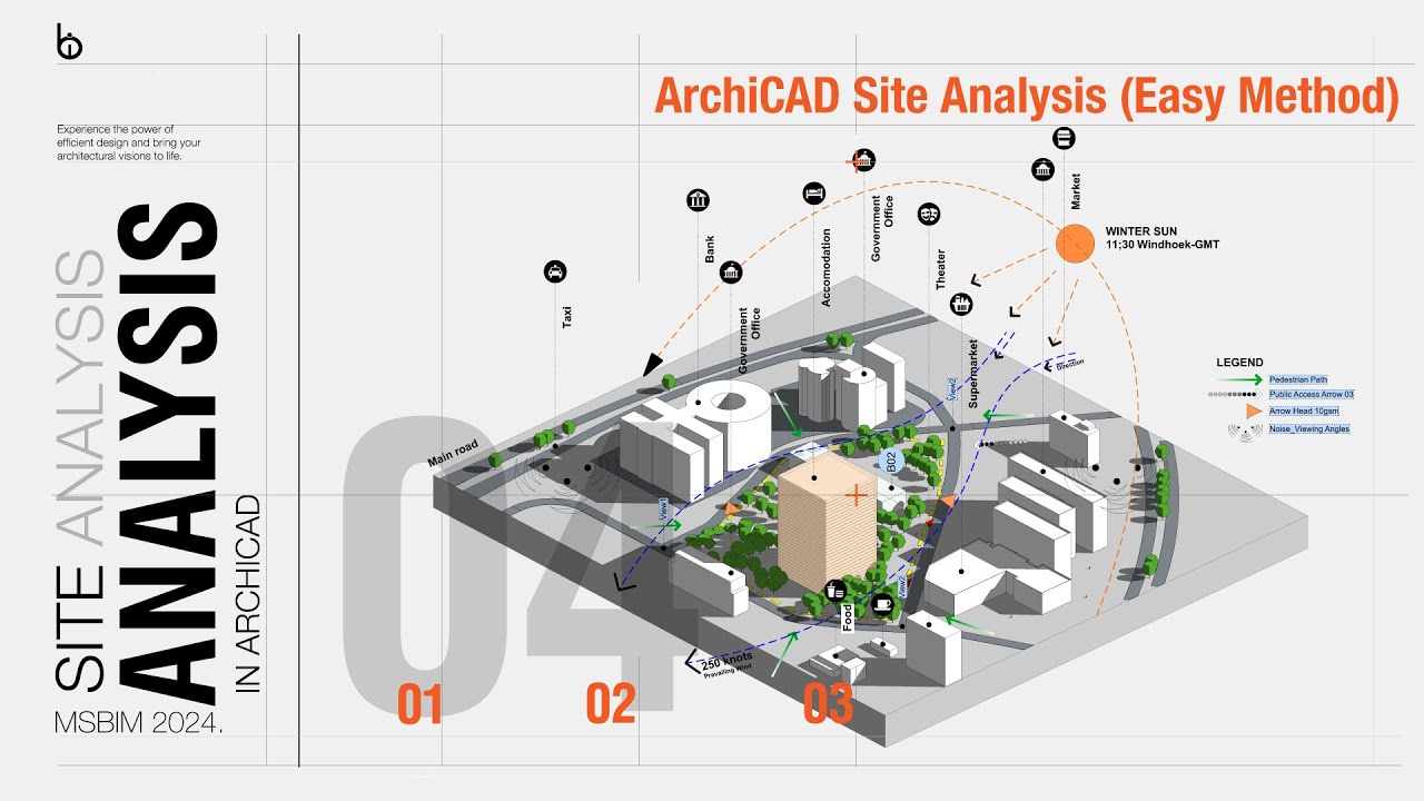 ArchiCAD Site Analysis Diagram Presentation (Best Method)