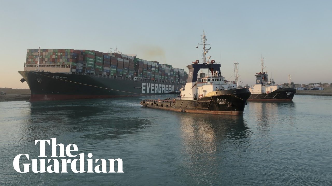 Suez ship partially refloated but bow remains stuck