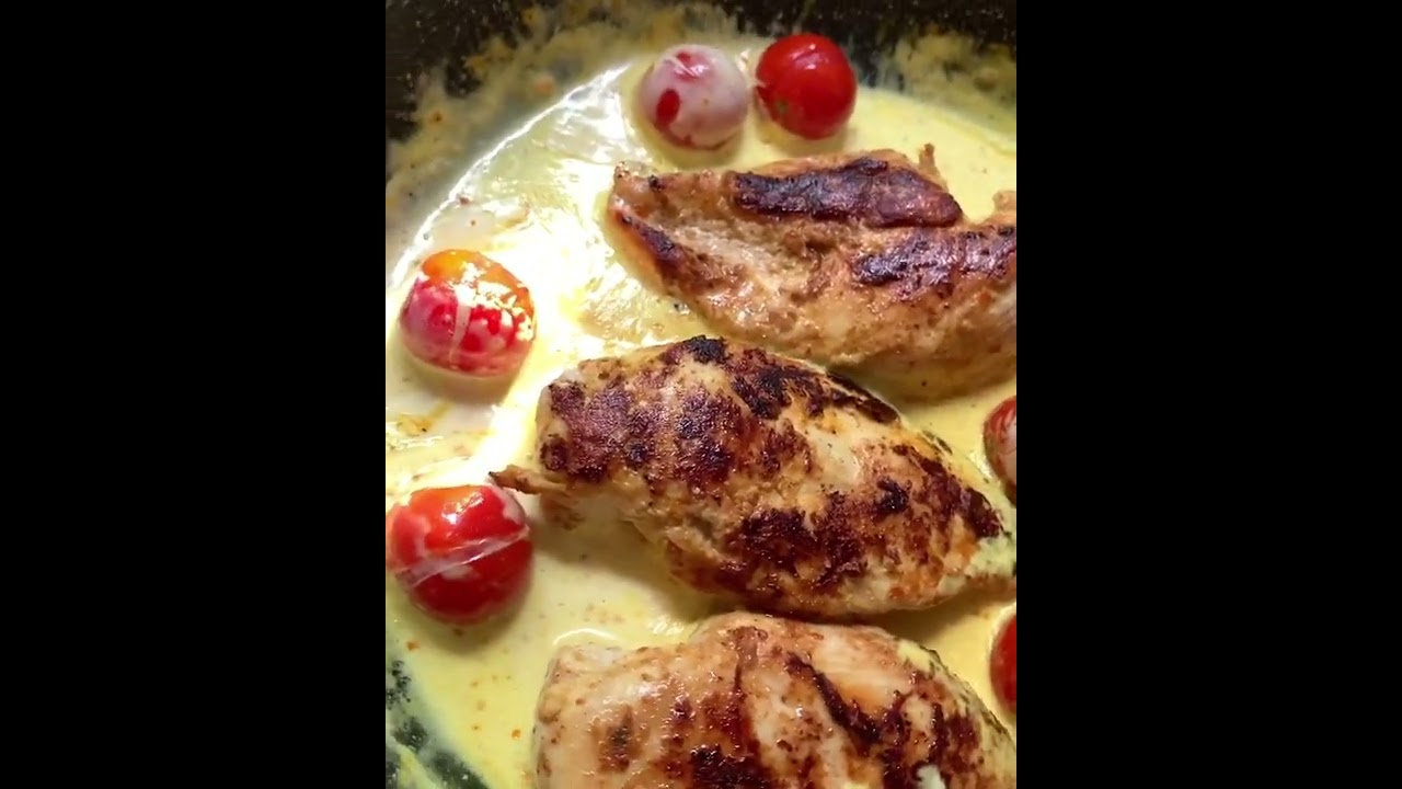 Creamy Chicken and Turmeric Sauce 😋#shorts