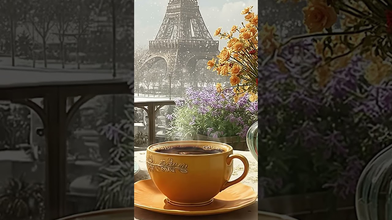 Soft Jazz Relaxing Music ☕️ Cozy Winter Coffee Shop Ambience with Snow fall for Sleep, Study & Focus