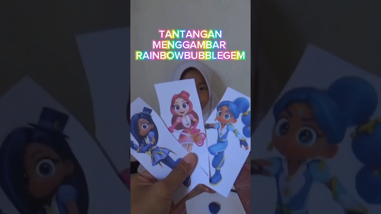 TANTANGAN MENGGAMBAR RAINBOW BUBBLEGEM RED BLUE INDIGO #Challenge #menggambar #rainbowbubblegem #art