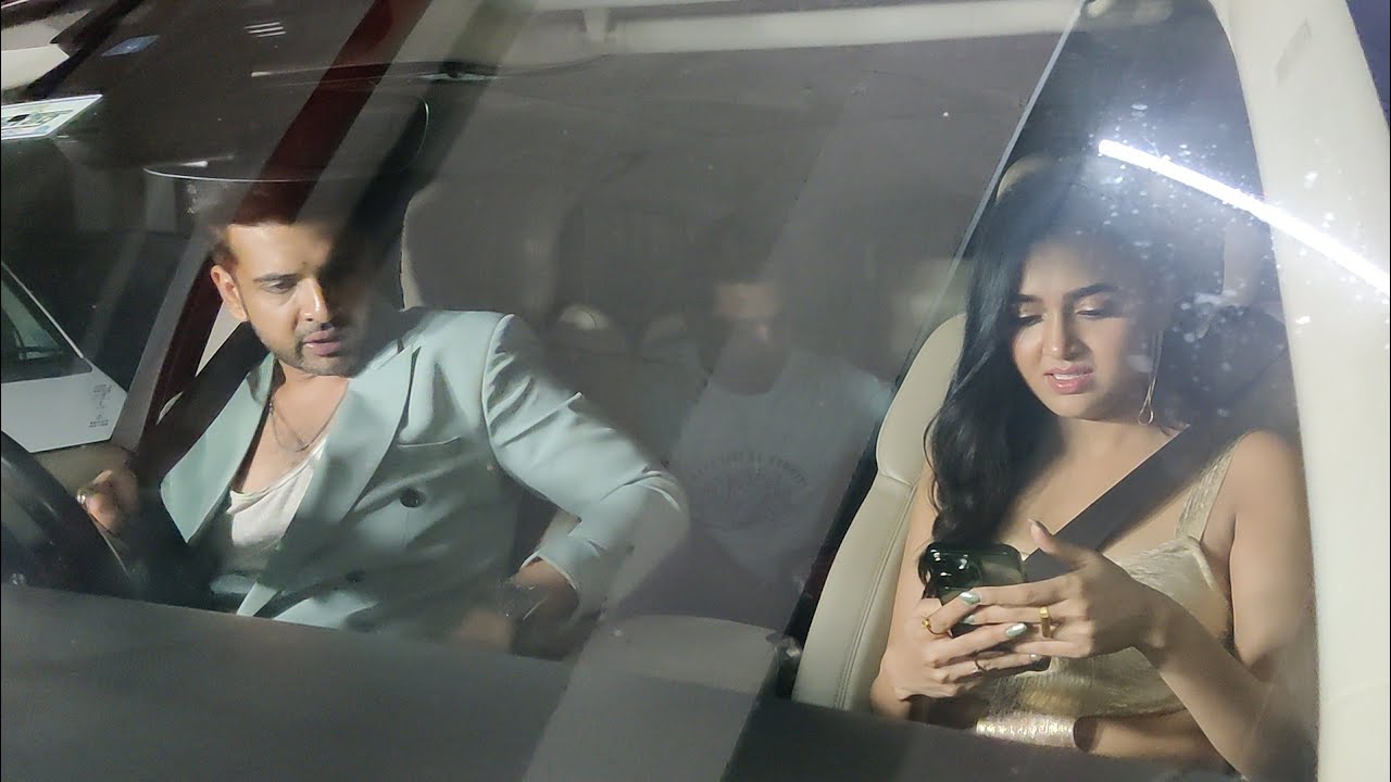 Karan Kundra Tejasswi Prakash Leaving from Trailer Launch Of Baarish aayi hai in Mumbai
