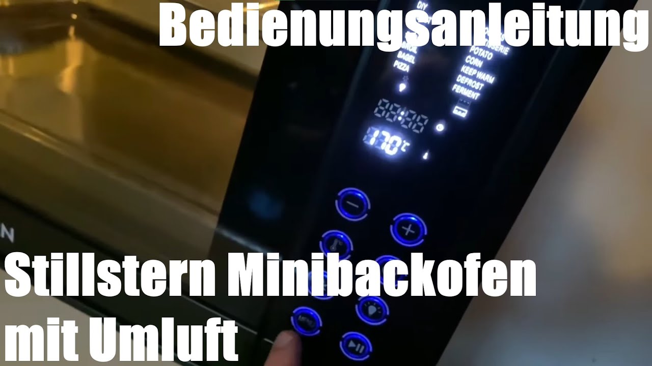 Minibackofen mit Umluft (35 Liter) Deutsche Version mit Backblechen + Zubehör Bedienungsanleitung