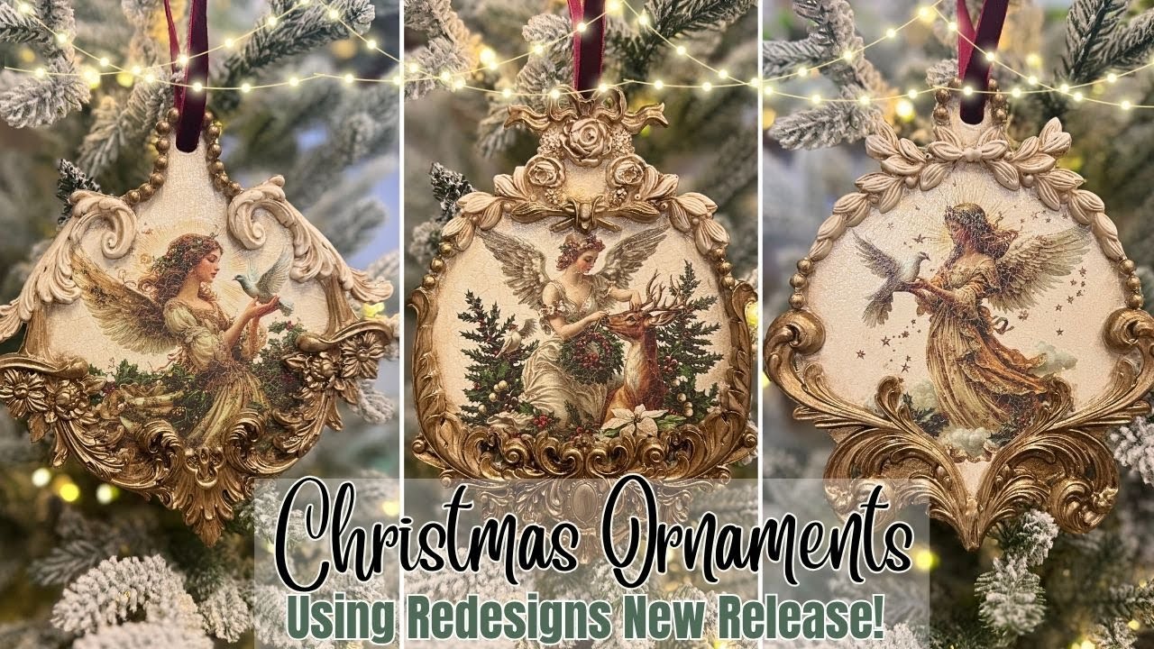 DIY Christmas Ornaments using New Redesign Release | French Country | Victorian Christmas Decor