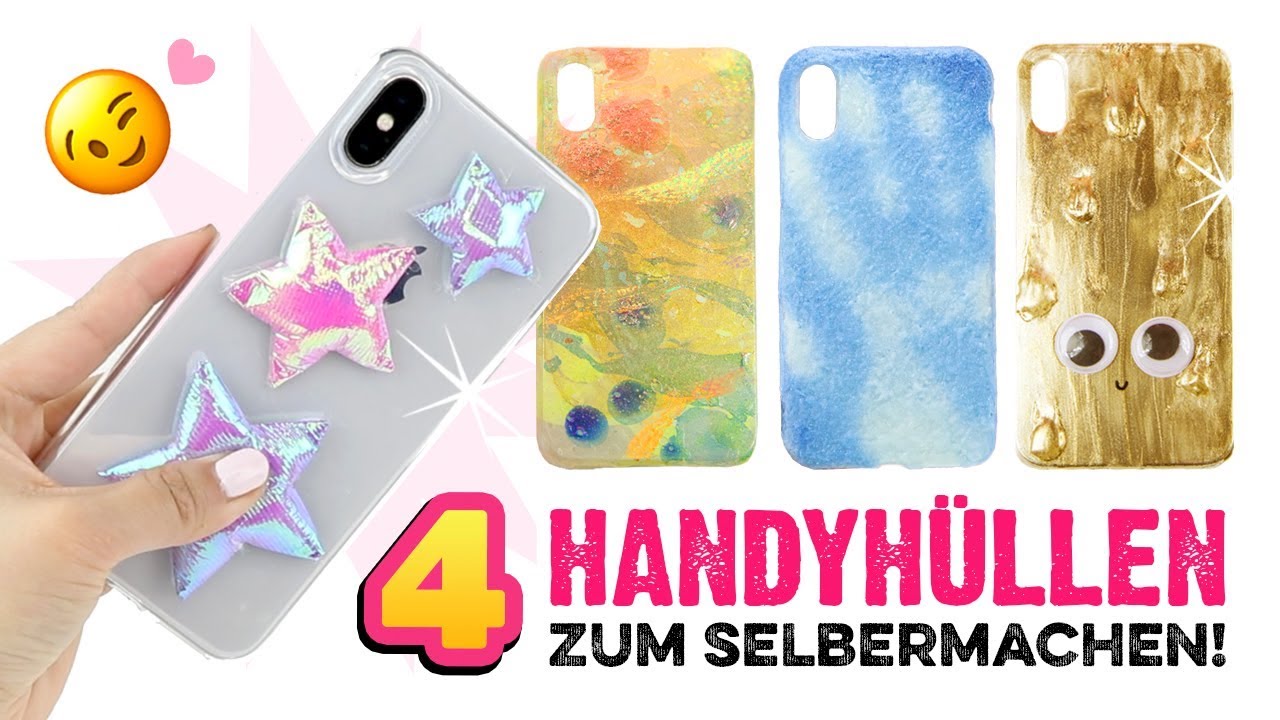 4 HANDYHÜLLEN DIYs + VERLOSUNG iPhone X 😱Smartphone Cover selber machen! Anleitung auf Deutsch
