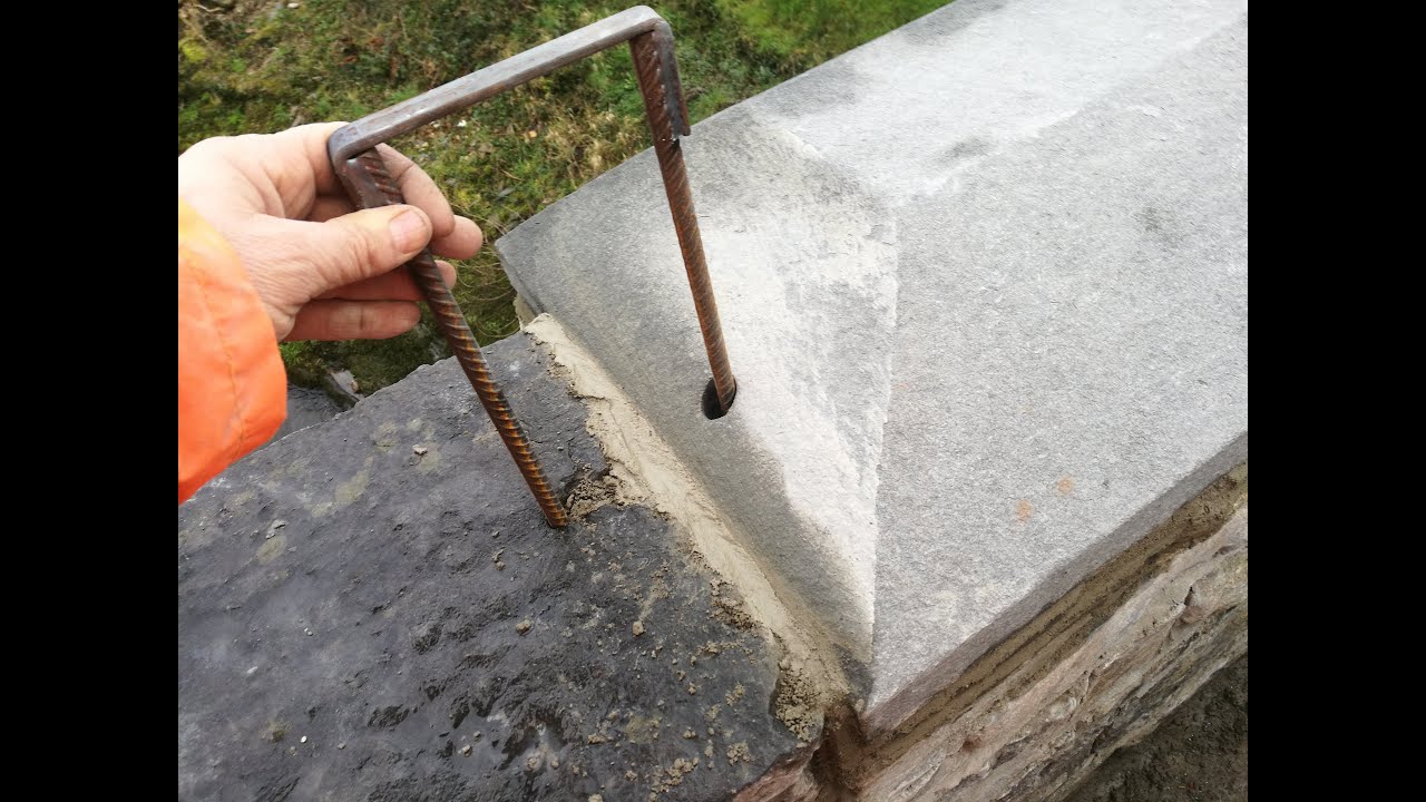 Bridge Repair-  Dowelling the coping stones using chemical anchor.