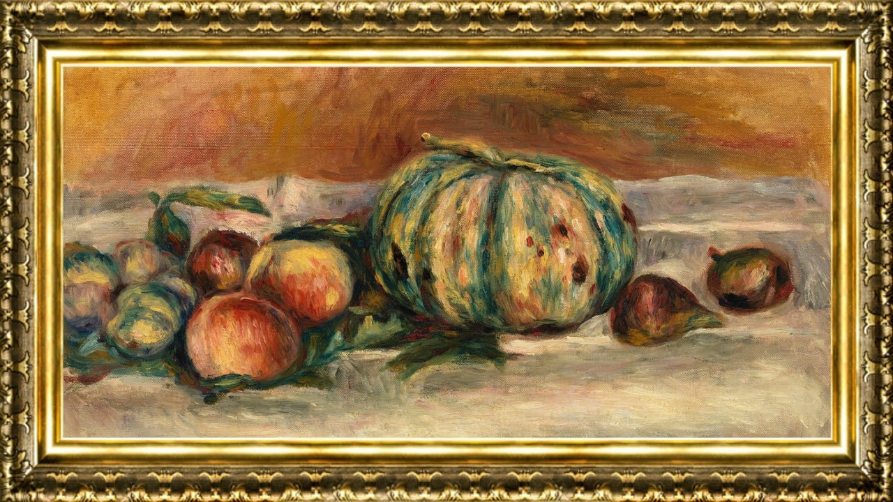 Pierre Auguste Renoir - Still Life with Melon (1905) | Framed Fine Art Screensaver for TV