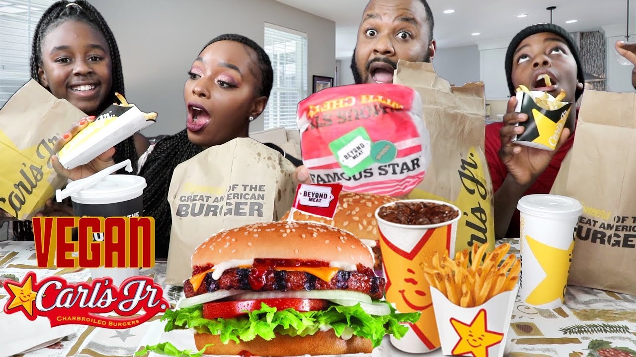 CARL'S JR NEW VEGAN BURGER REVIEW | MUKBANG | EATING SHOW