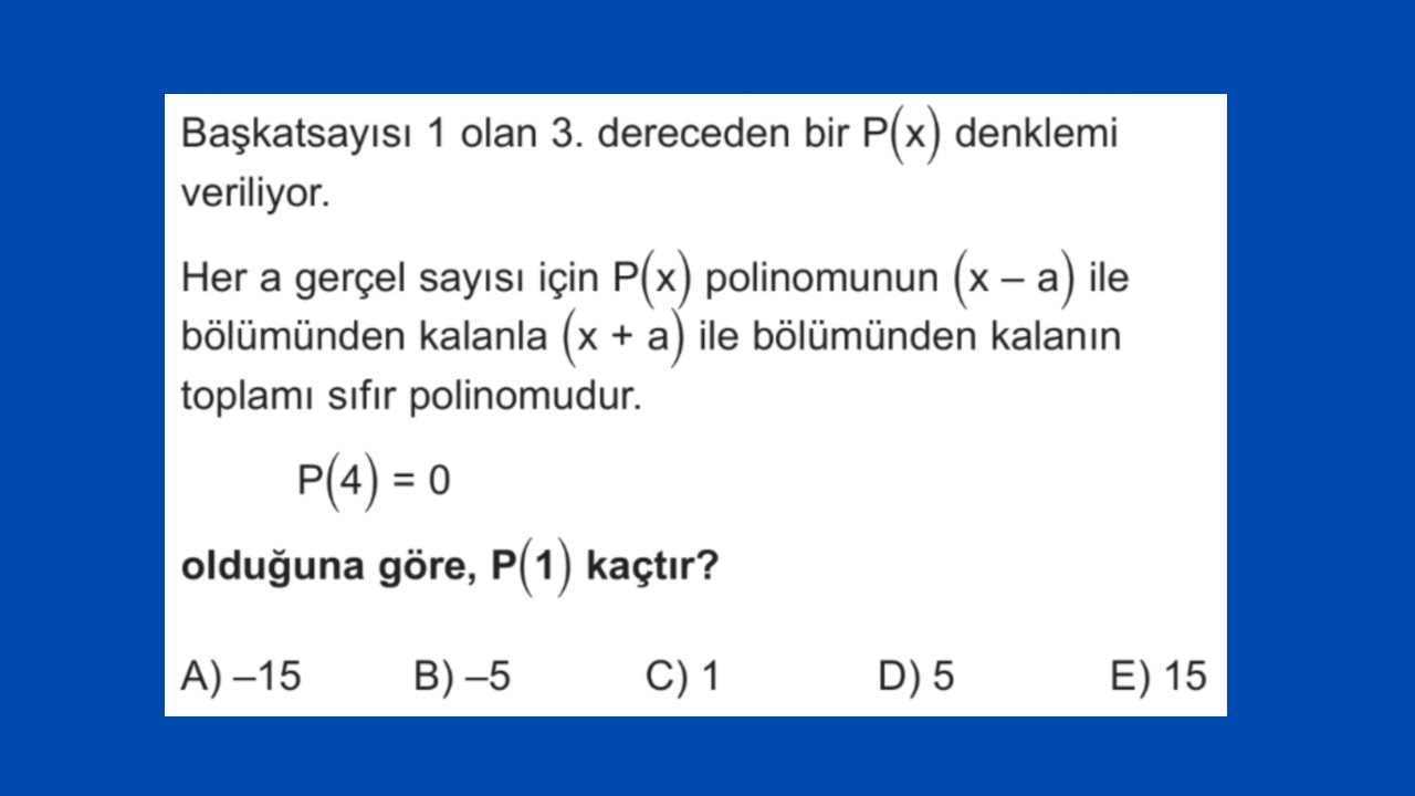 Çok Güzel Polinom Yazma Sorusu.