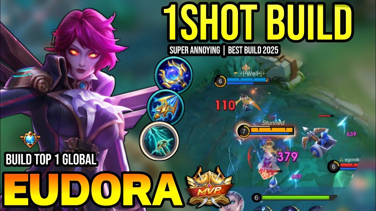 EUDORA BEST BUILD 2025 | BUILD TOP 1 GLOBAL EUDORA GAMEPLAY | MOBILE LEGENDS✓