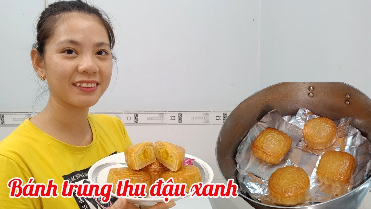 Cách làm bánh trung thu đậu xanh trứng muối không cần lò nướng