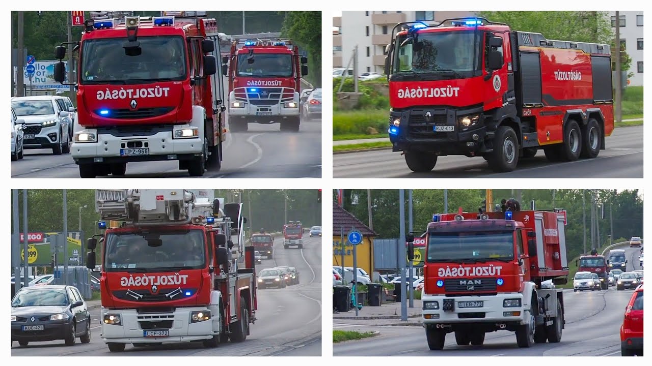 Nagy erőkkel vonulnak a győri tűzoltók(25.4.2024) - Győr fire department large response🔥