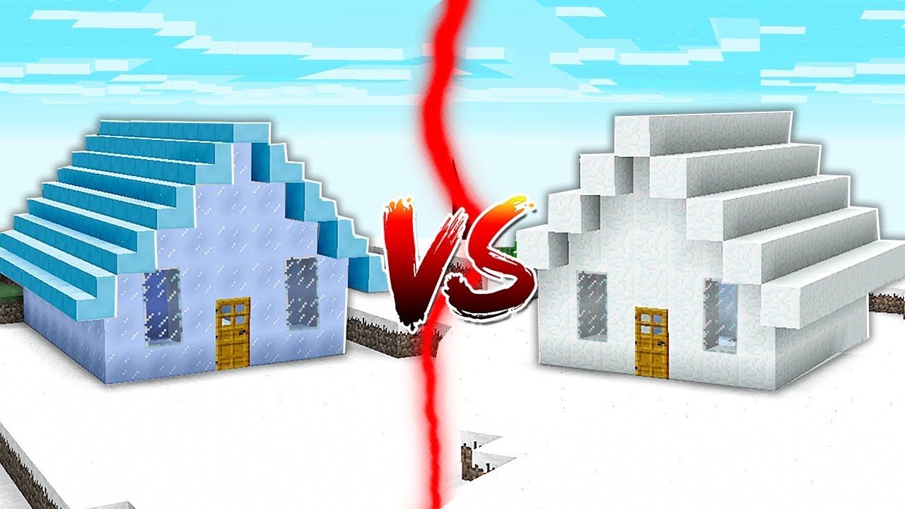 ICE HOUSE VS SNOW HOUSE IN MINECRAFT!!
