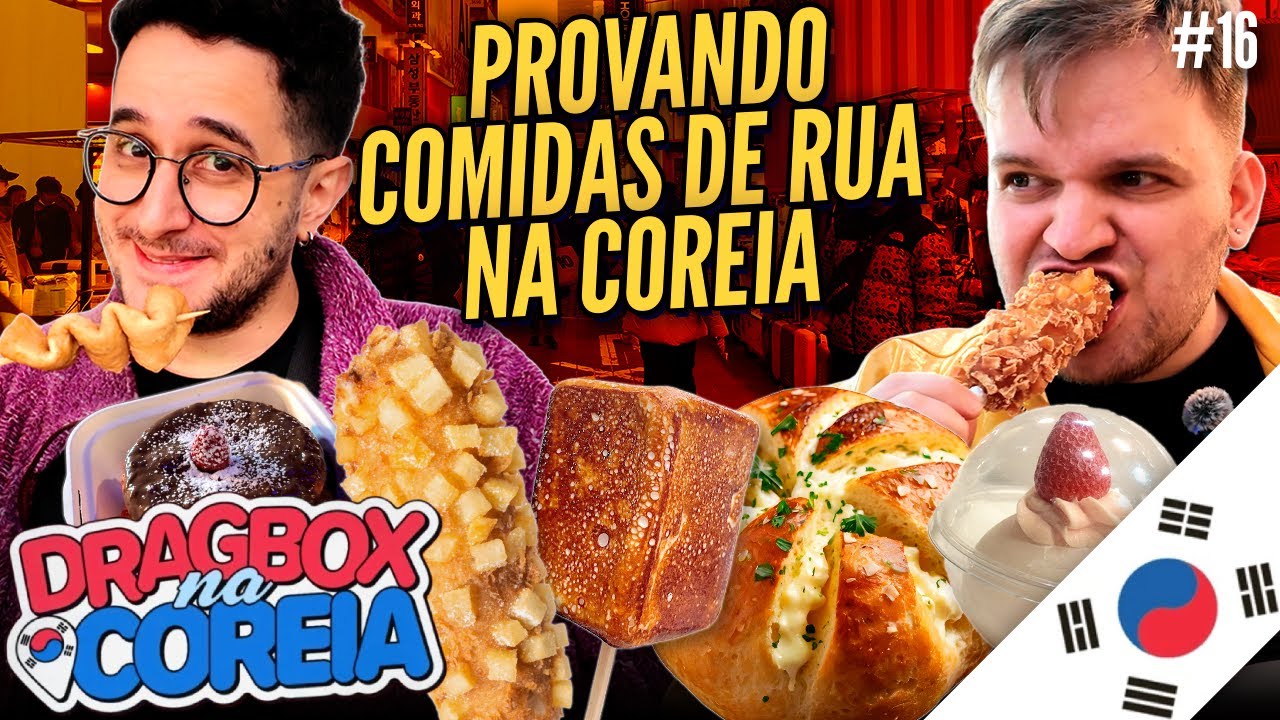 🇰🇷TUDO que COMEMOS na FEIRA de RUA na COREIA | Dragbox na Coreia #16
