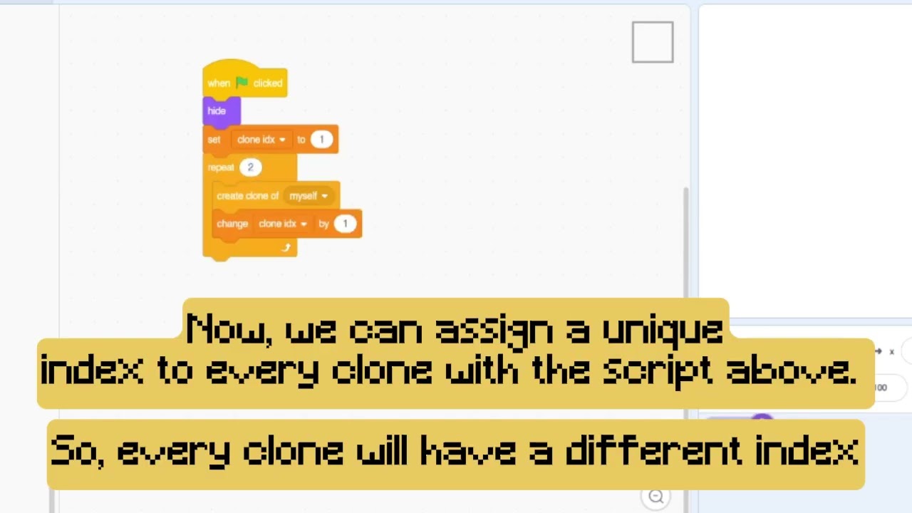 Cloning in Scratch | Use clones to save space
