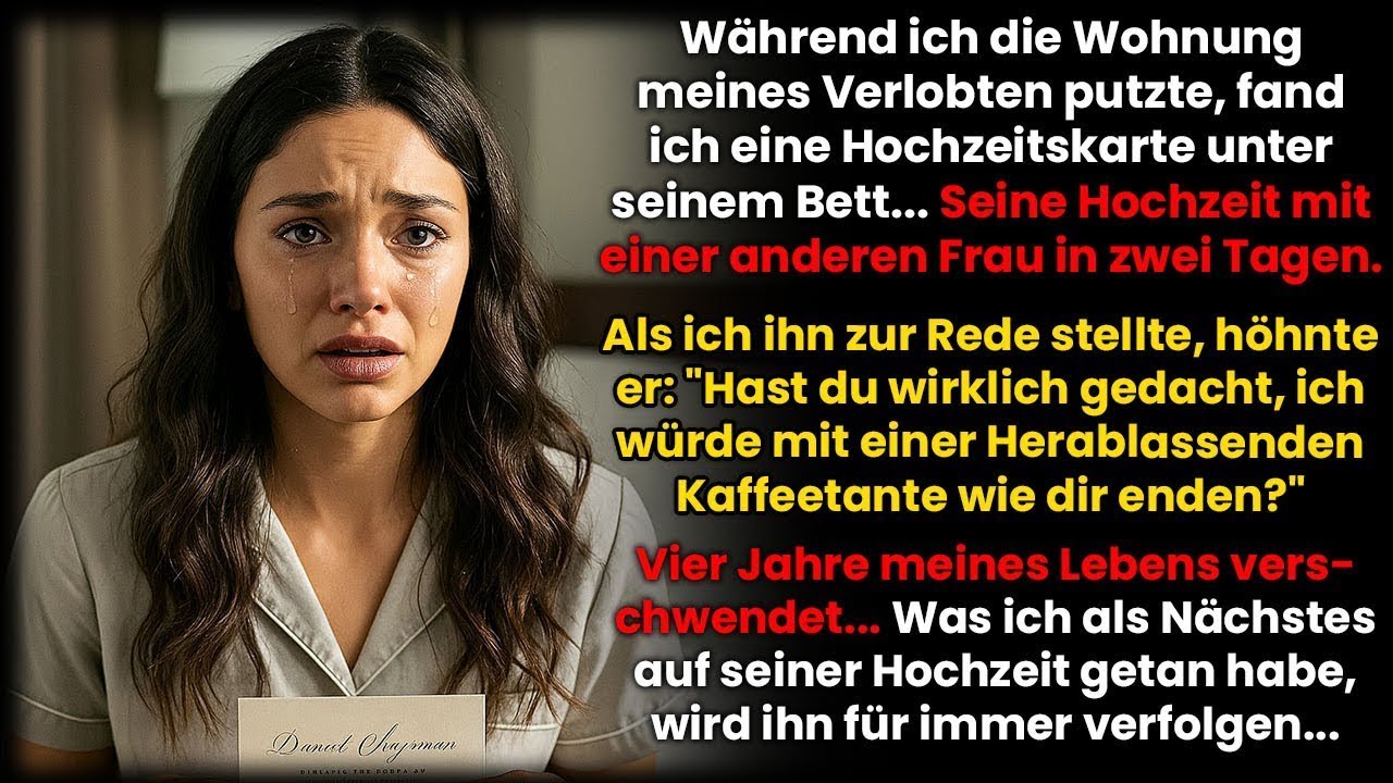 Beim Putzen im Zimmer meines Verlobten fand ich seine Hochzeitskarte unter dem Bett