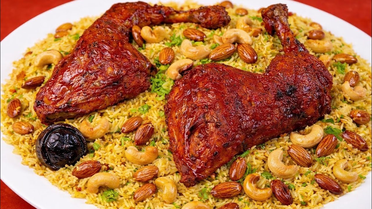 Eid Special Flavourful Mandi Rice Aur Roasted Chicken | Hyderabadi Chicken Mandi Recipe By Najma