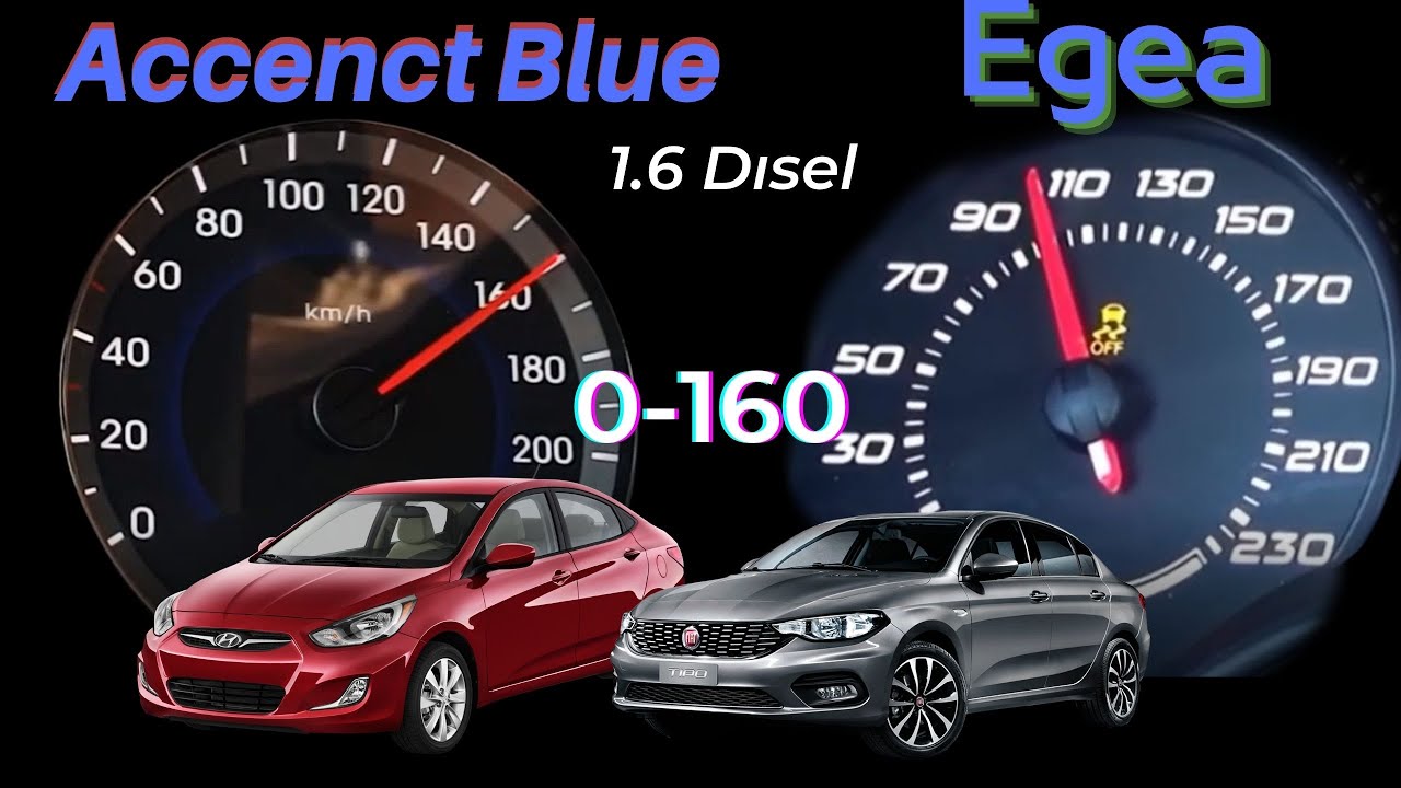 Hyundai Accent Blue 1.6 Crdi 128 Hp VS Fiat Egea 1.6 MultiJet 120 Hp 0-160 Speed Test Hız deneme pov
