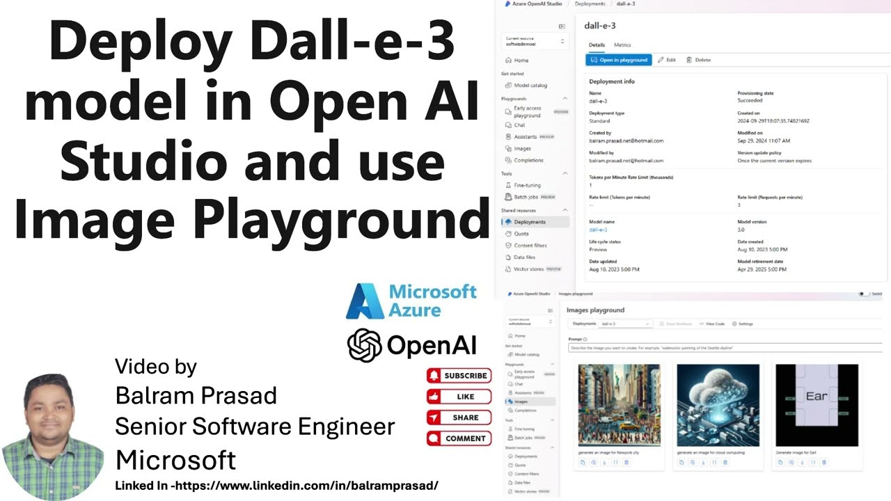 Utilize Open Ai Studio To Deploy Dall-e-3 Model & Explore Image Playground
