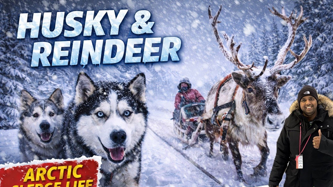 Husky Sledge Ride & Reindeer Farm in Arctic Russia 🇷🇺 | Murmansk | Vlog 5