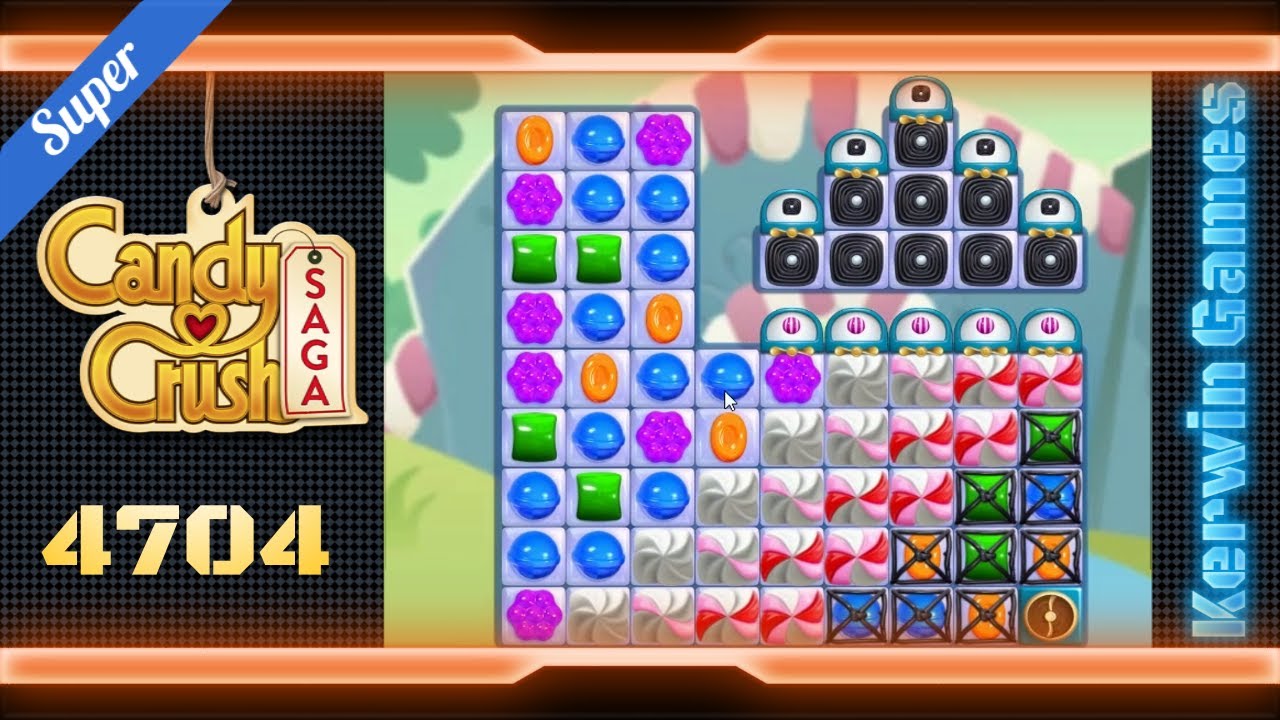 Candy Crush Saga Level 4704 - Super Hard Level - No Boosters