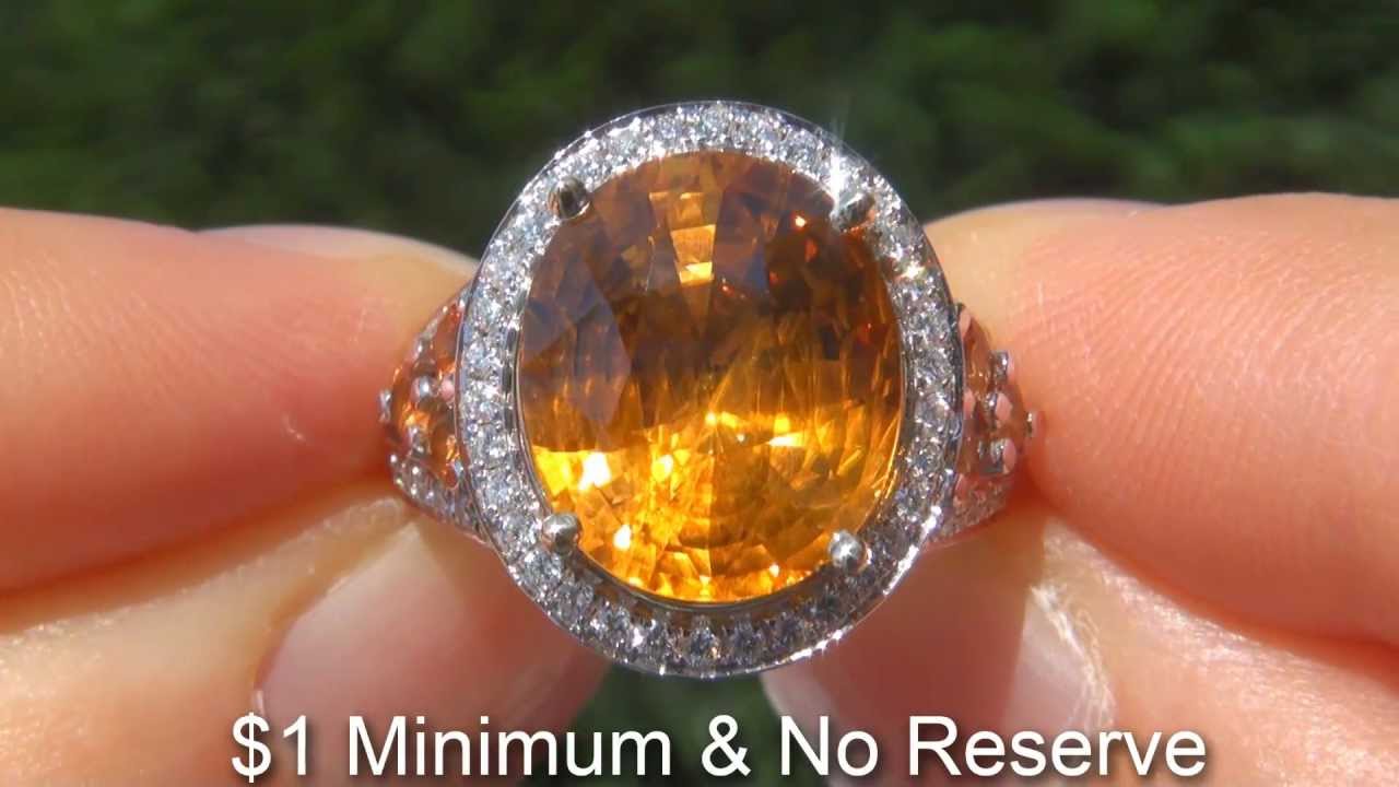 Natural Yellow Sapphire & Diamond Ring
