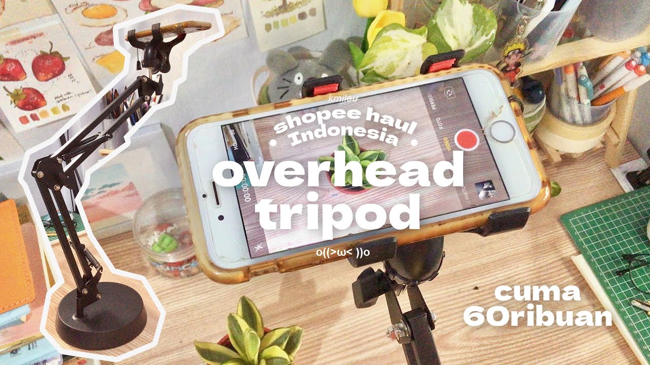 overhead tripod / holder hp 60 ribuan ✨ - cara merekam dari atas - shopee Indonesia 🛒
