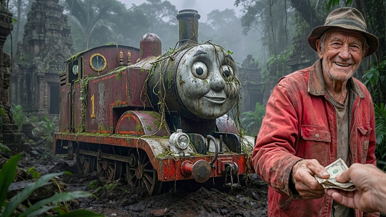 Car Restoration ASMR: Full Rebuild of Cursed Thomas Train in Jungle Ruins Into Mobile Home