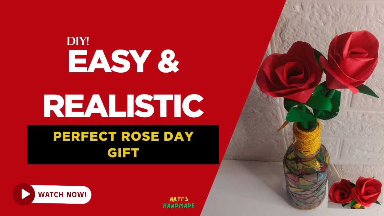 DIY Paper Roses🌹Tutorial | How to Make Realistic Paper Flowers for Rose Day