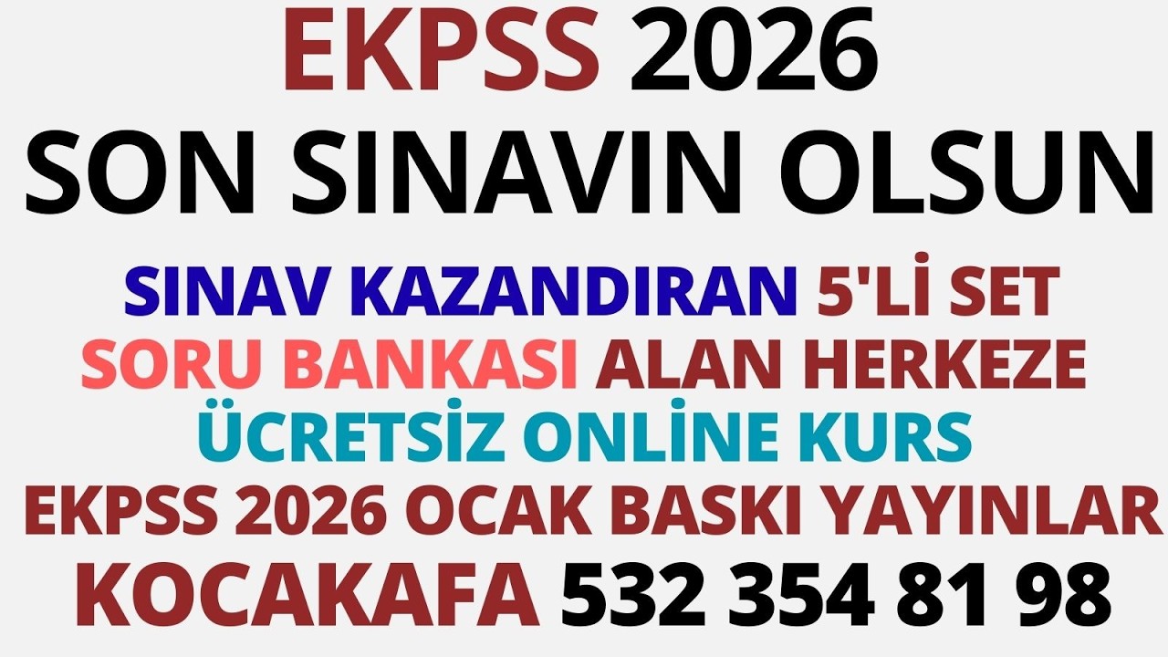 EKPSS 2026'yı kazanmak sizin için önemli ise izleyiniz? Sınav kazandıran 5'li soru bankası seti alan