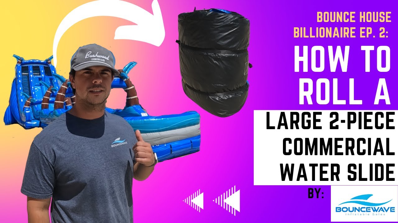 HOW TO ROLL A LARGE WATER SLIDE | Tips & Tricks On Rolling A Large Two Piece Inflatable Water Slide