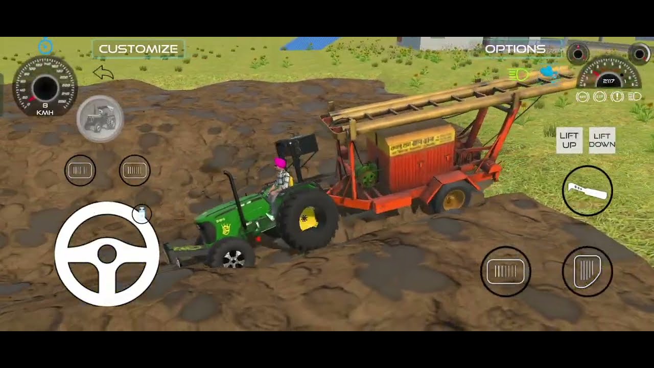 😱 ट्रैक्टर और बोरिंग मशीन किचड me फस गए ! How to get it out ! Tractor or Boring machine wala game 🎮🎮