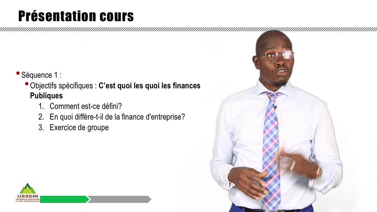 Enseignement Numérique à l'USSEIN, Présentation du cours sur La Finance Publique